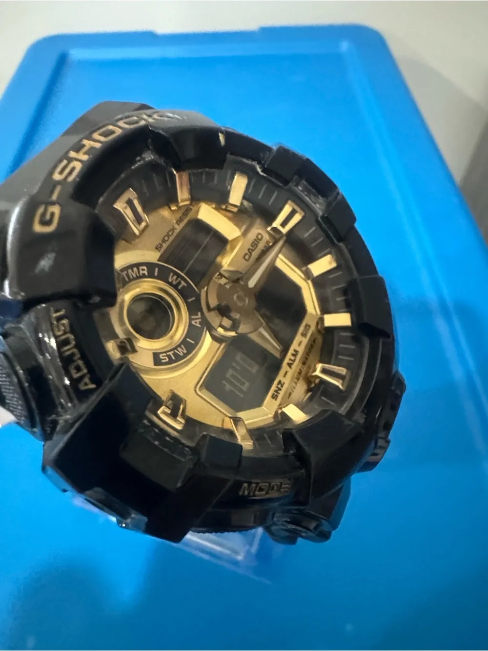 G-Shock Black and Gold Tactical Analog-Digital Watch